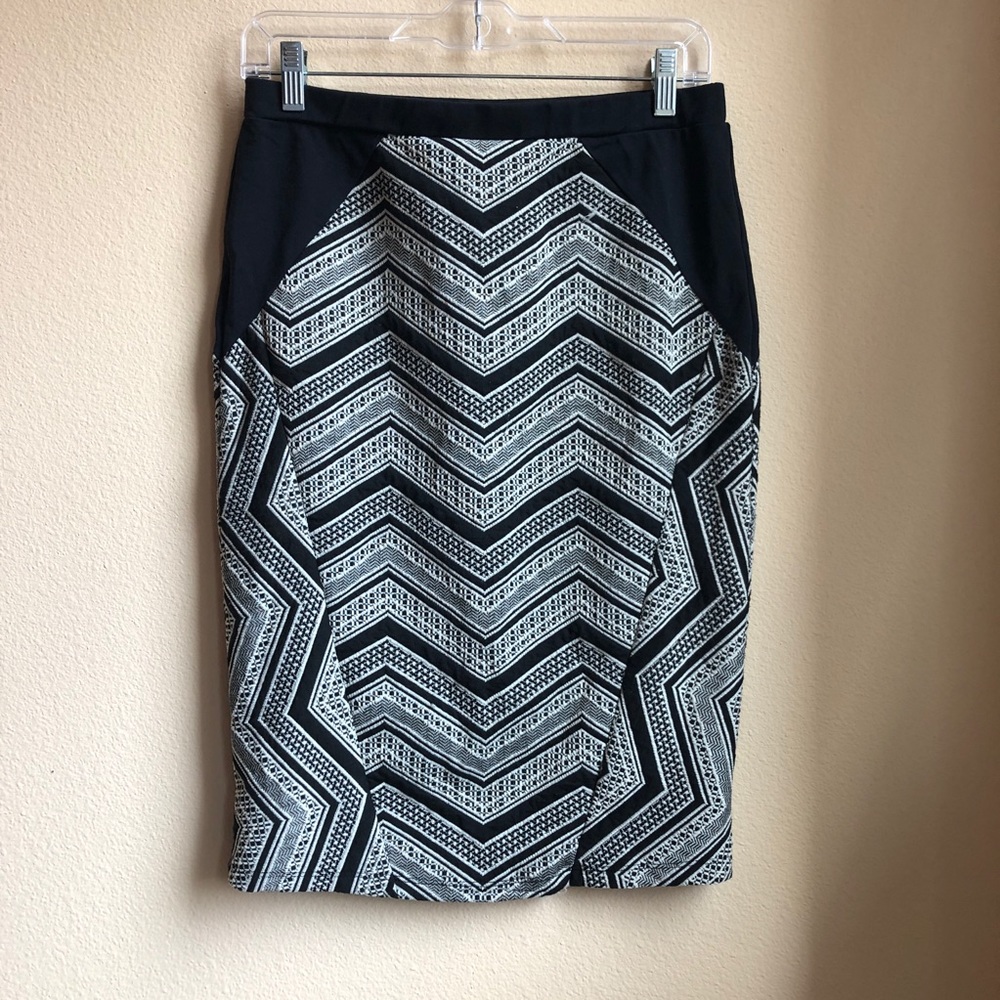 EUC Geometric Patterned Pencil Skirt